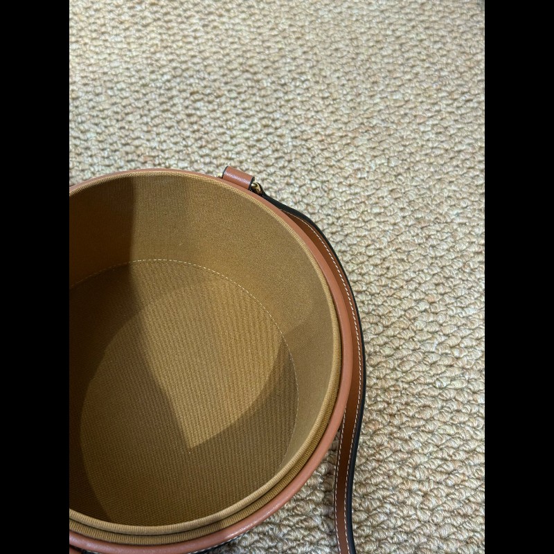 Celine 飯盒包凱旋門logo 中號 黃褐色-24