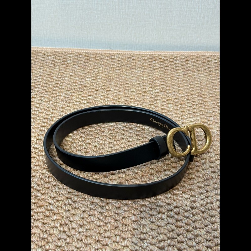 DIOR 迪奧 純色設計 經典熱門款 小牛皮 皮帶 腰帶 女款 黑色-4