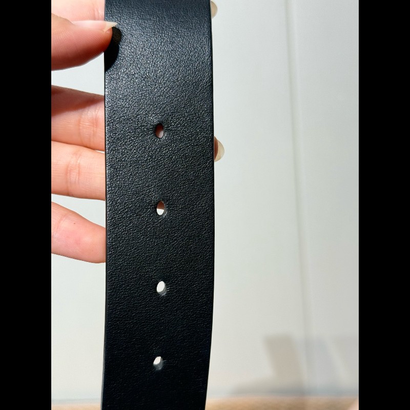 Dior 時尚壓花光滑牛皮 MontaigneE 腰帶皮帶 黑色-10