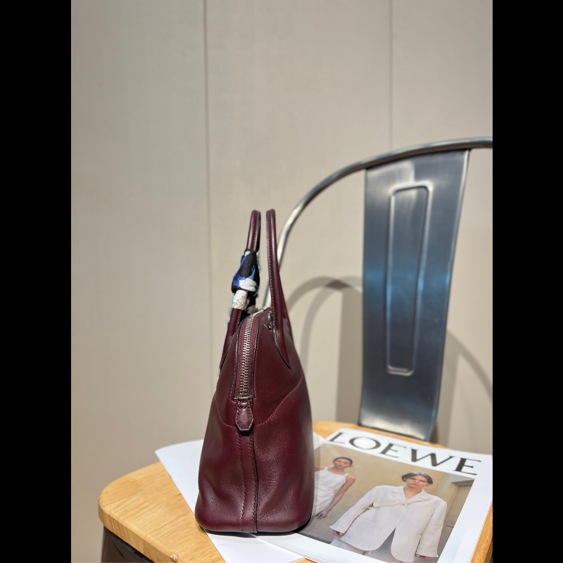 Hermes Bolide系列 27 銀扣 X刻 愛馬仕紅swift皮 保齡球包-2