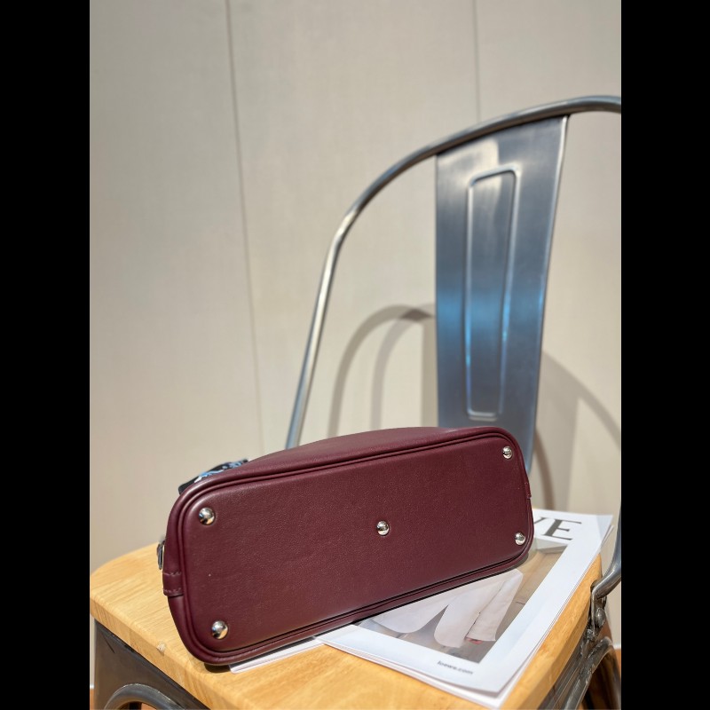 Hermes Bolide系列 27 銀扣 X刻 愛馬仕紅swift皮 保齡球包-4