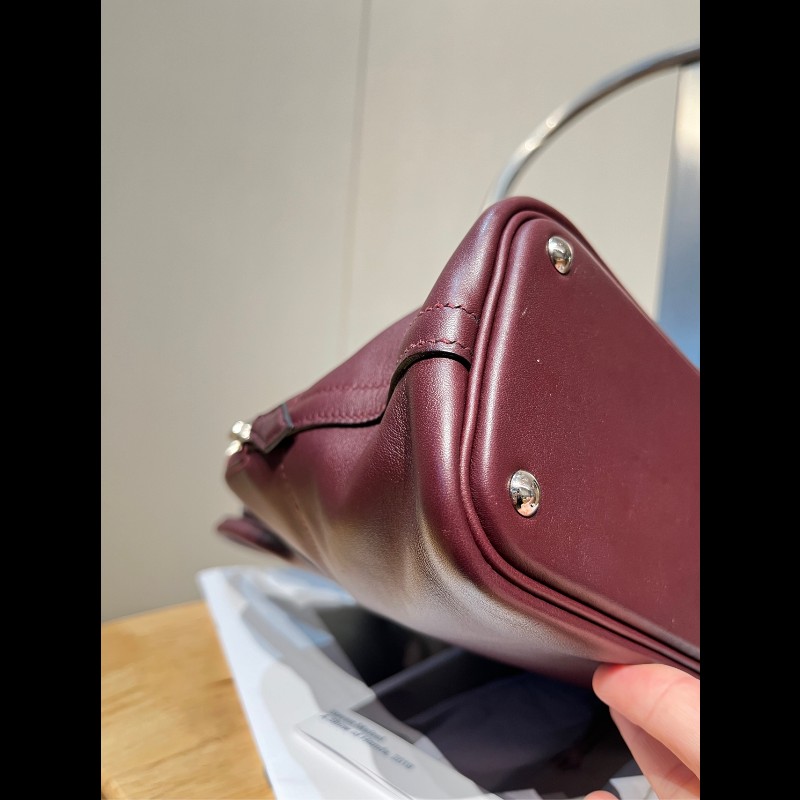Hermes Bolide系列 27 銀扣 X刻 愛馬仕紅swift皮 保齡球包-8