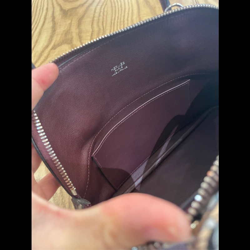 Hermes Bolide系列 27 銀扣 X刻 愛馬仕紅swift皮 保齡球包-19