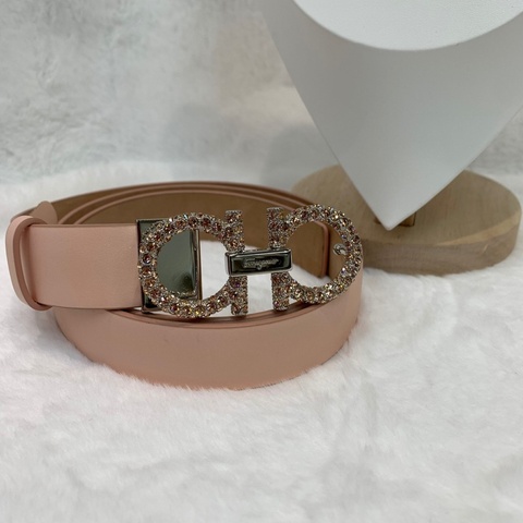 Ferragamo 粉鑽扣粉紅腰帶 XA897