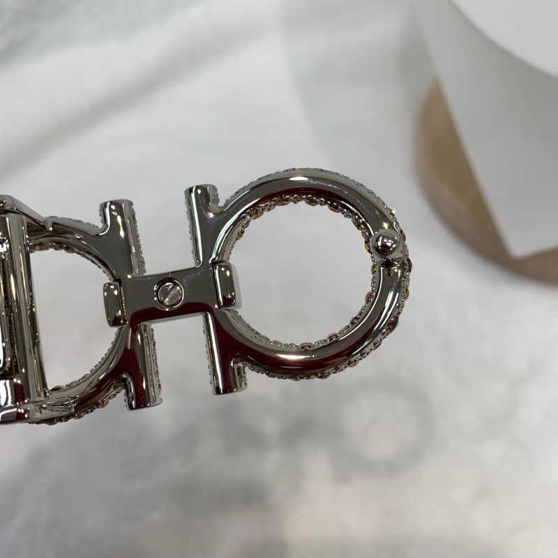 Ferragamo 粉鑽扣粉紅腰帶 XA897-8