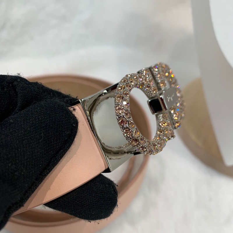 Ferragamo 粉鑽扣粉紅腰帶 XA897-19