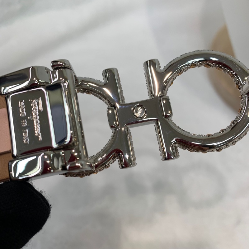 Ferragamo 粉鑽扣粉紅腰帶 XA897-24