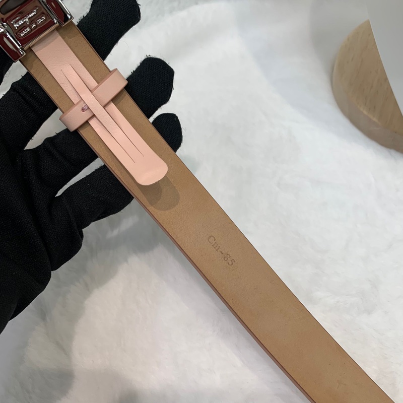 Ferragamo 粉鑽扣粉紅腰帶 XA897-32