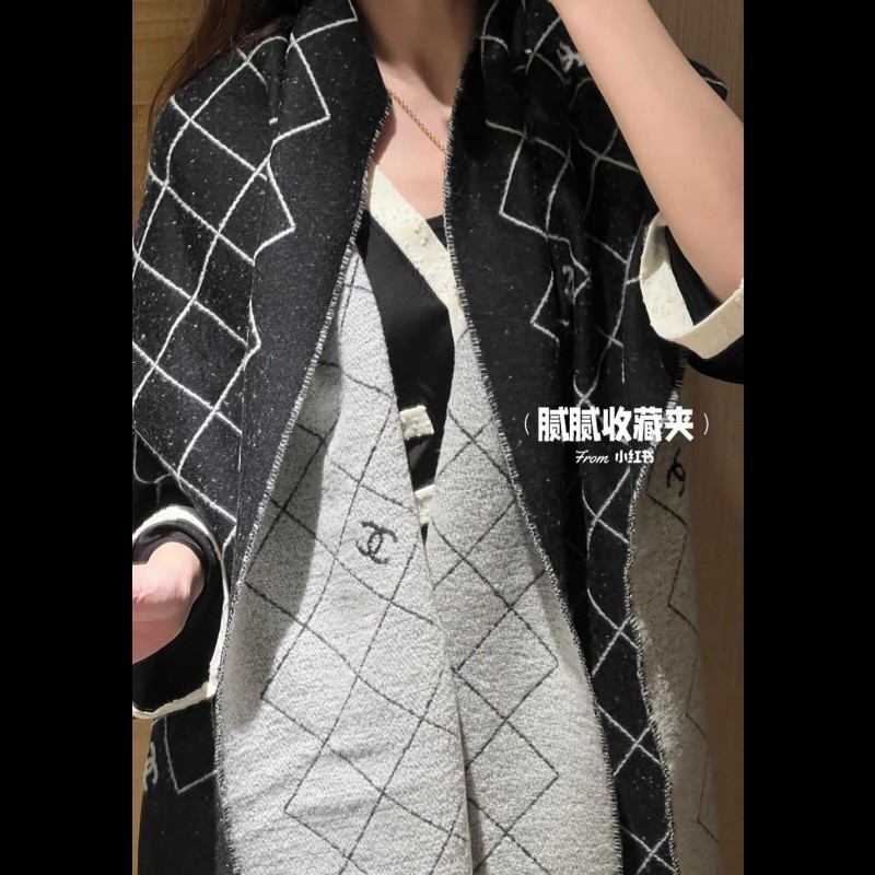 香奈兒 Chanel 爆款 圍巾 披肩 雙面可使用🈶購證正本-3