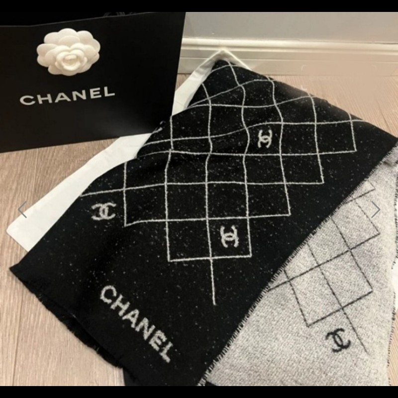 香奈兒 Chanel 爆款 圍巾 披肩 雙面可使用🈶購證正本-7