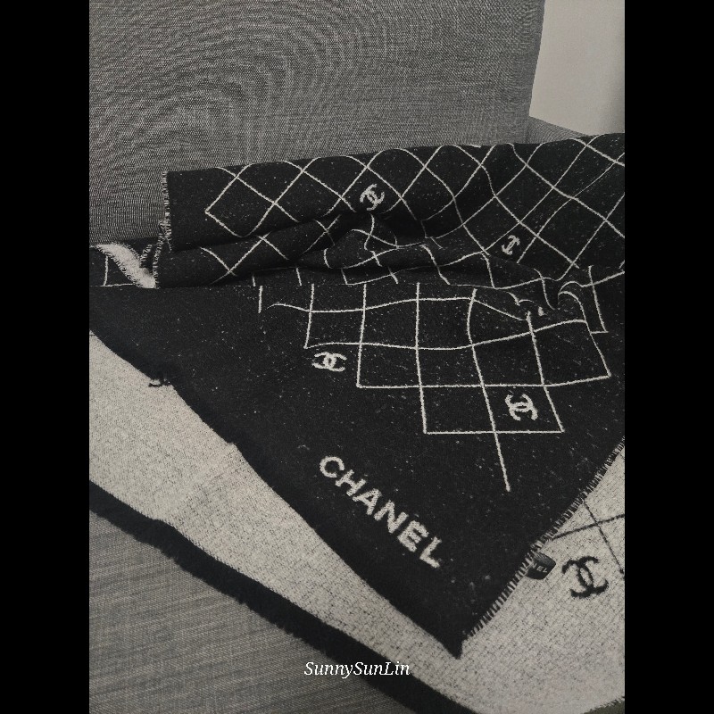 香奈兒 Chanel 爆款 圍巾 披肩 雙面可使用🈶購證正本-10