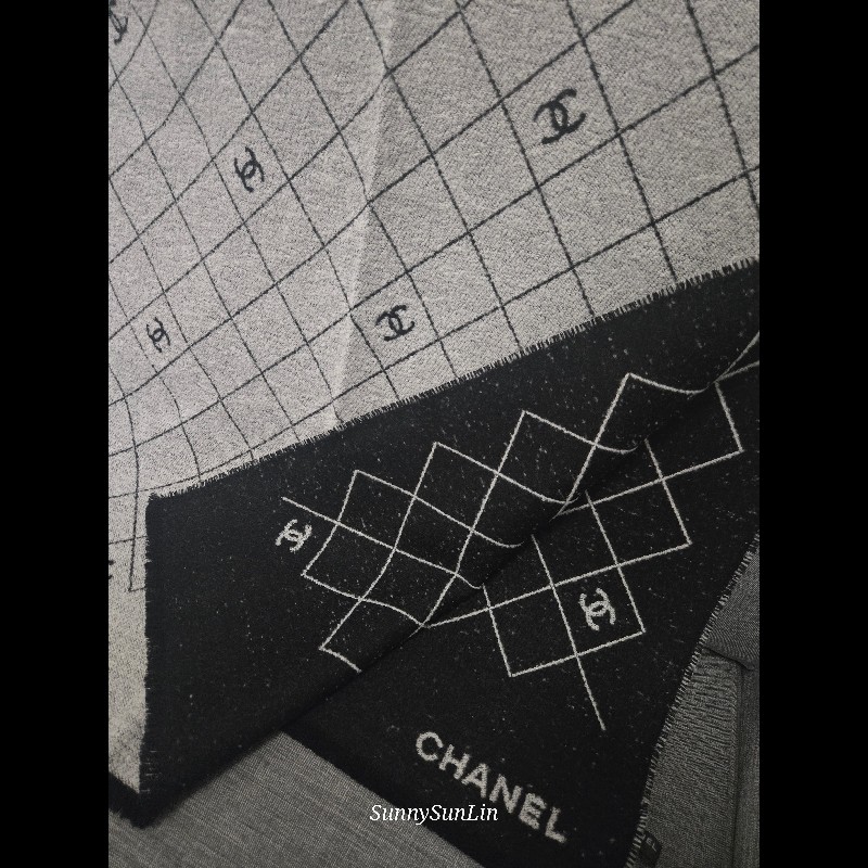 香奈兒 Chanel 爆款 圍巾 披肩 雙面可使用🈶購證正本-13