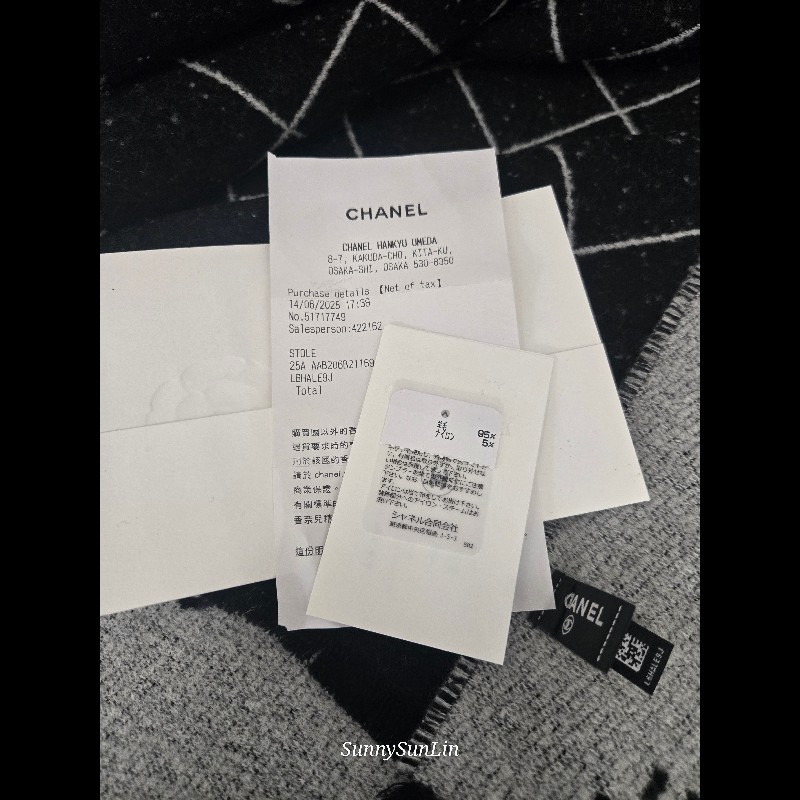 香奈兒 Chanel 爆款 圍巾 披肩 雙面可使用🈶購證正本-17