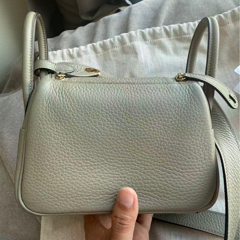 🌈Hermes🧡Mini Lindy一代🧡Q1鼠尾草金扣🌈98.5新🌟有單🌟Stamp B🌟-5