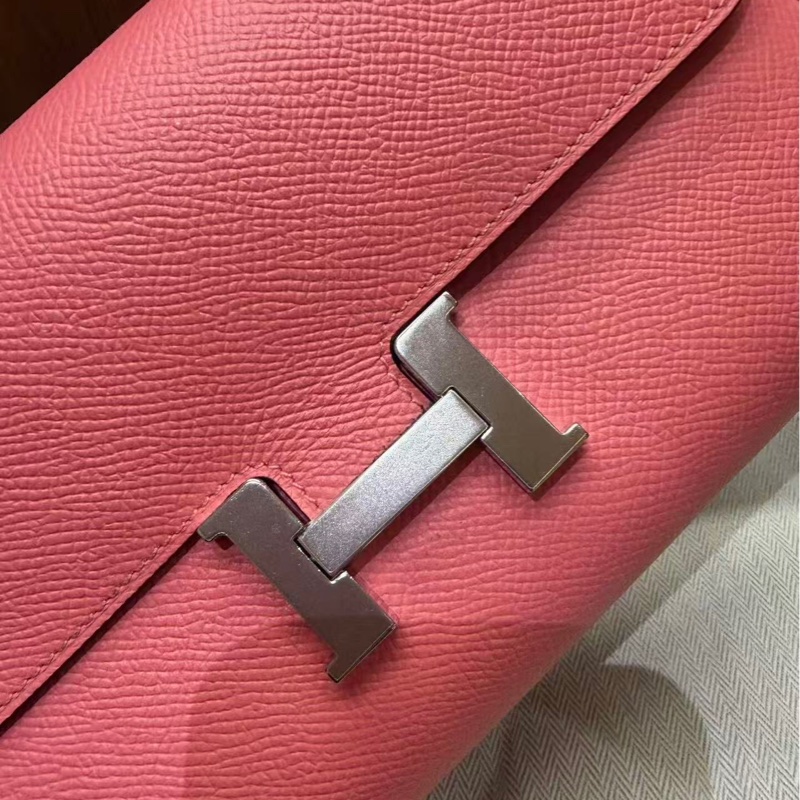 🌈Hermes💗Constance Wallet💗8W唇膏粉銀扣💗99新🌈Epsom皮🌟長銀包🌟-1