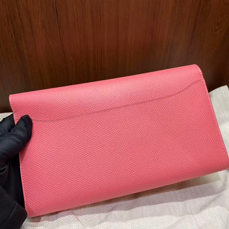 🌈Hermes💗Constance Wallet💗8W唇膏粉銀扣💗99新🌈Epsom皮🌟長銀包🌟-7