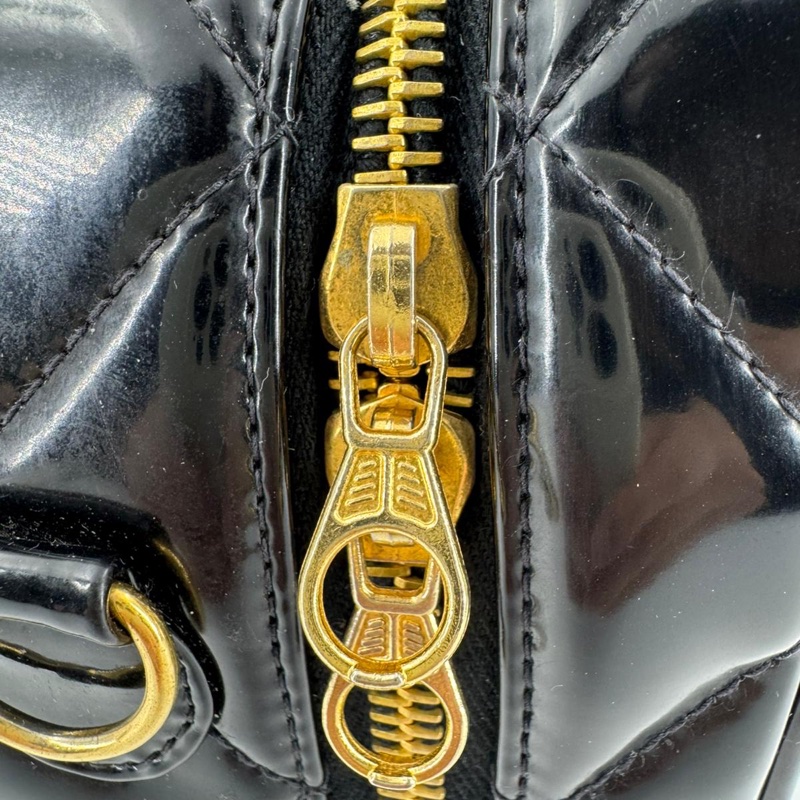 Chanel Vintage 94-96 Leather Quilted Black Barbie 2-Way Bag with Gold Hardware-5