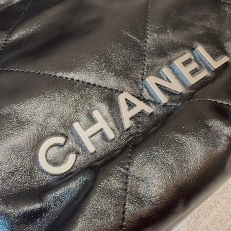 #chanel 香奈兒22bag mini 黑銀 亮面小牛皮-2