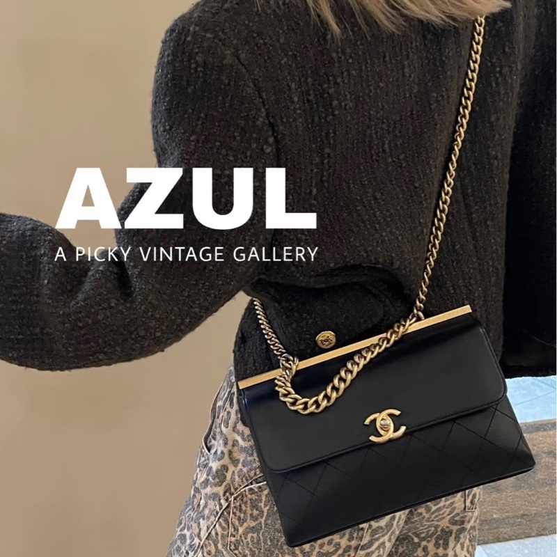 ✨Chanel trendy cc 黑金雙面郵差包 有保卡🖤-0