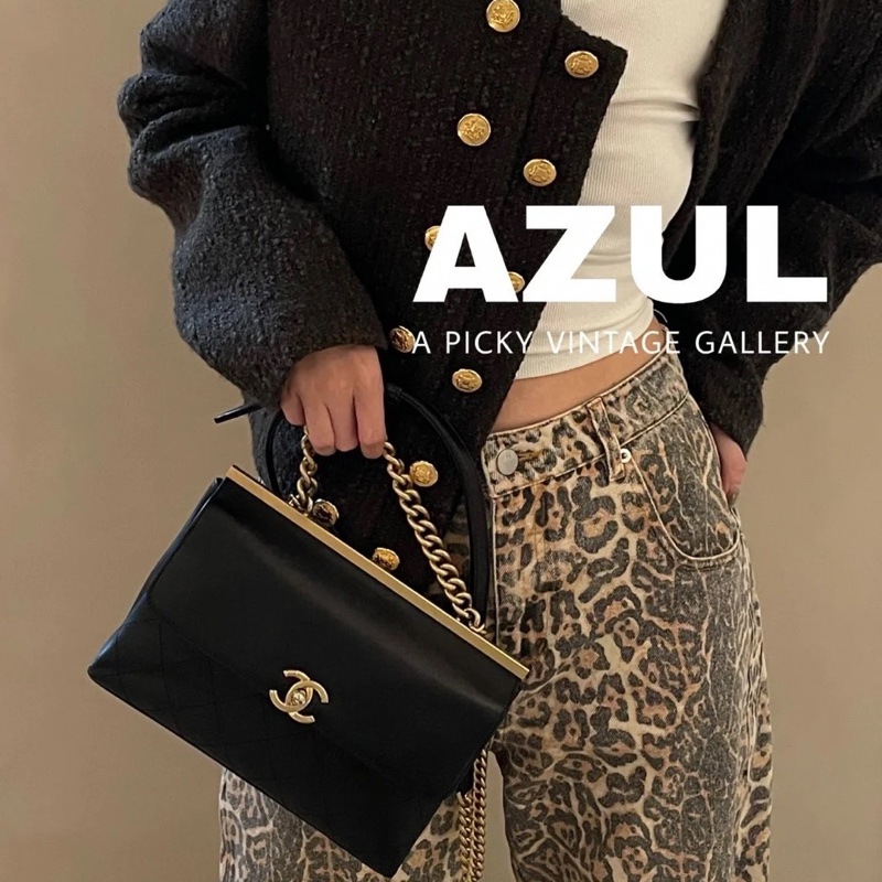 ✨Chanel trendy cc 黑金雙面郵差包 有保卡🖤-2