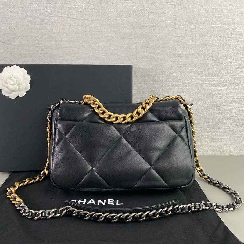 ✨Chanel 19bag小號 黑金羊皮 晶片款 有購證 99新🖤-6