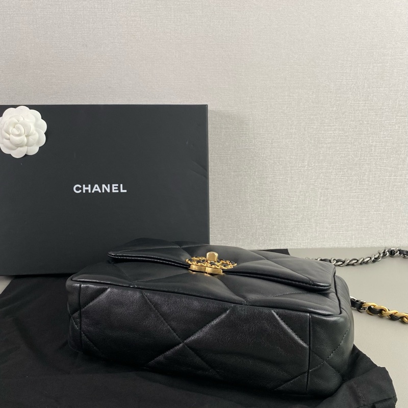 ✨Chanel 19bag小號 黑金羊皮 晶片款 有購證 99新🖤-7