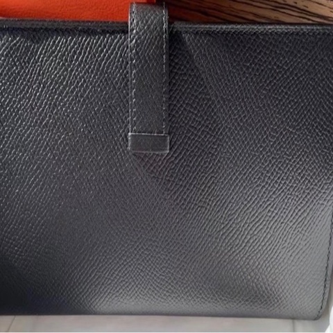 愛馬仕 Hermes Bearn 長夾 錢包 全黑 so black 台灣票 Epsom皮 黑色