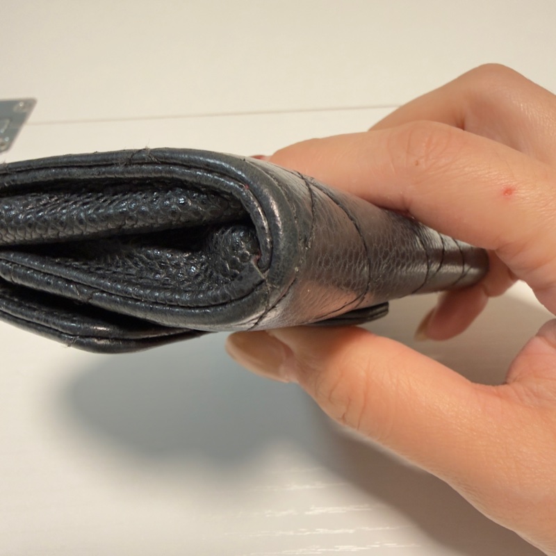 CHANEL 魚子醬皮革 銀色logo 單層卡包-18