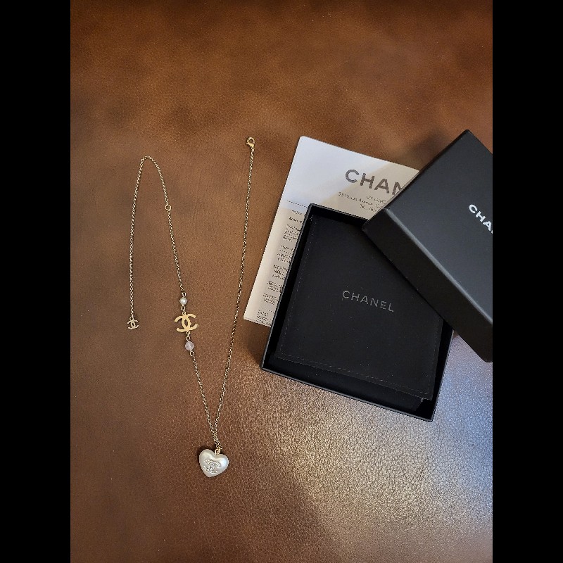 Chanel 愛心珍珠項鍊,全新閒置品-2