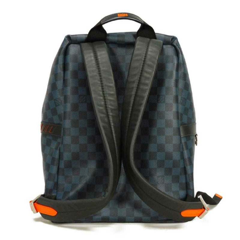 路易威登 Discovery Daypack 雙肩包，海軍藍，19AW Damier Cobalt Lace 迷彩，橙色，N40157，男士包-4
