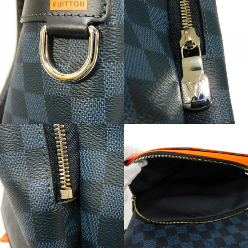 路易威登 Discovery Daypack 雙肩包，海軍藍，19AW Damier Cobalt Lace 迷彩，橙色，N40157，男士包-15