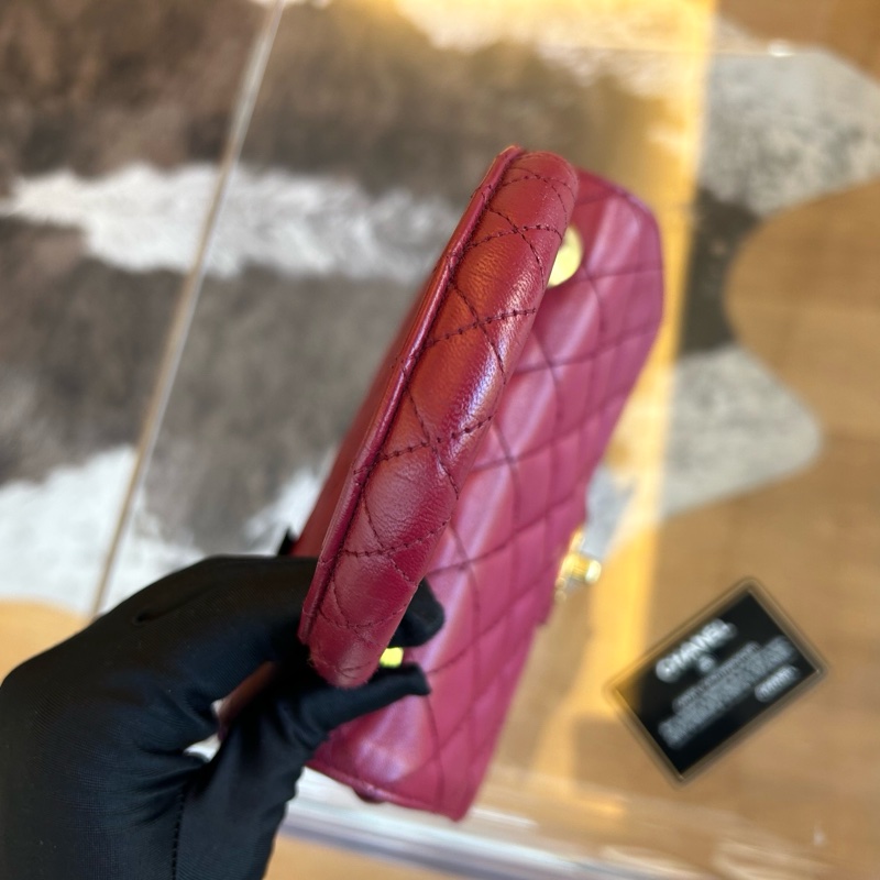 Chanel 香奈兒菱格紋雙C扣手提晚宴包-2