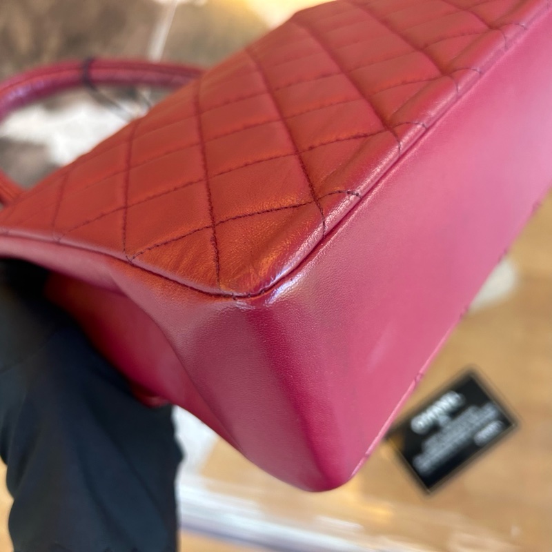 Chanel 香奈兒菱格紋雙C扣手提晚宴包-6