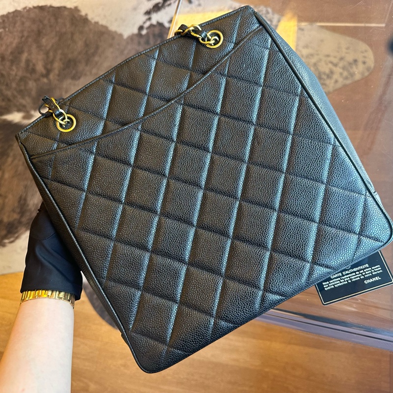 Chanel 香奈兒魚子醬大雙C貝嫂托特鏈條包帶卡-1