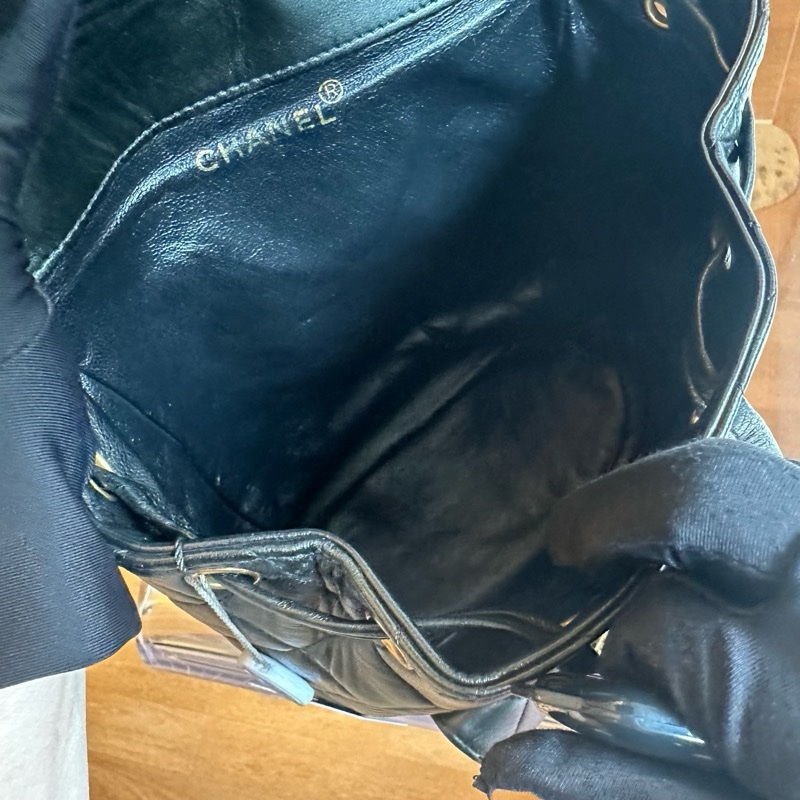 Chanel 香奈兒黑金雙C鏈條包Duma雙肩帶卡-9