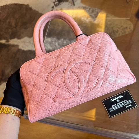 Chanel 香奈兒魚子醬保齡球小號粉色內裡帶卡