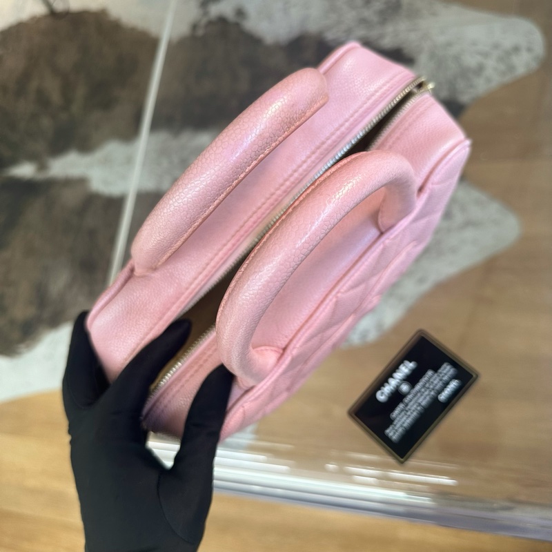 Chanel 香奈兒魚子醬保齡球小號粉色內裡帶卡-1