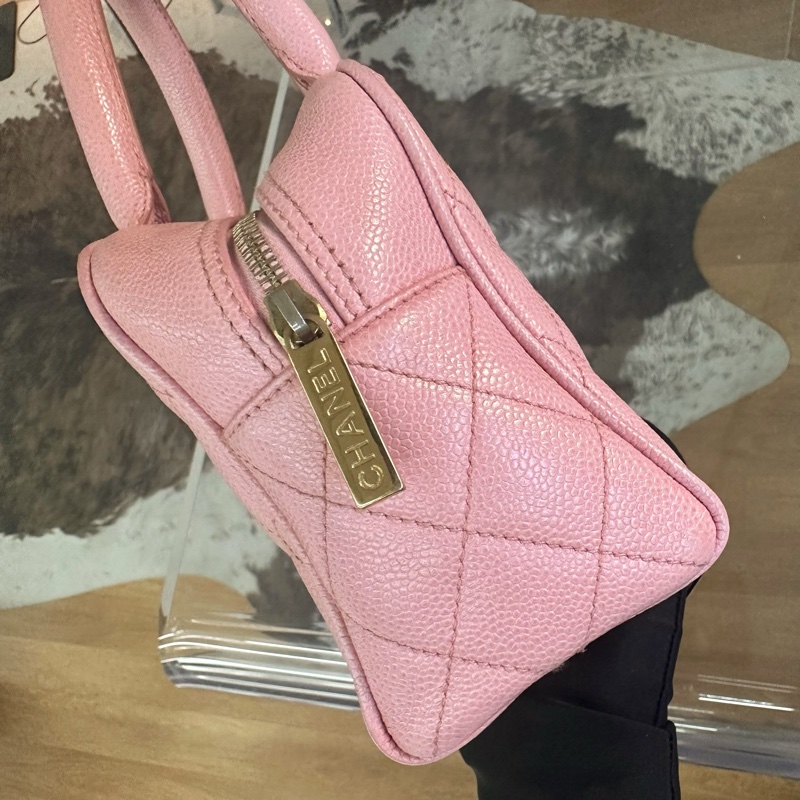 Chanel 香奈兒魚子醬保齡球小號粉色內裡帶卡-4