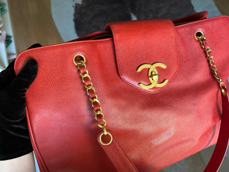 Chanel 香奈兒魚子醬大雙c金球貝嫂機場托特包帶卡-11