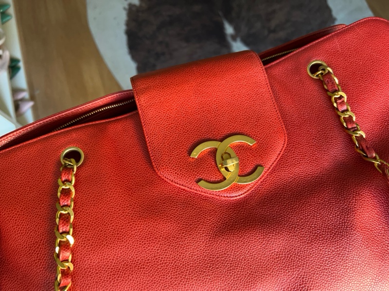 Chanel 香奈兒魚子醬大雙c金球貝嫂機場托特包帶卡-13