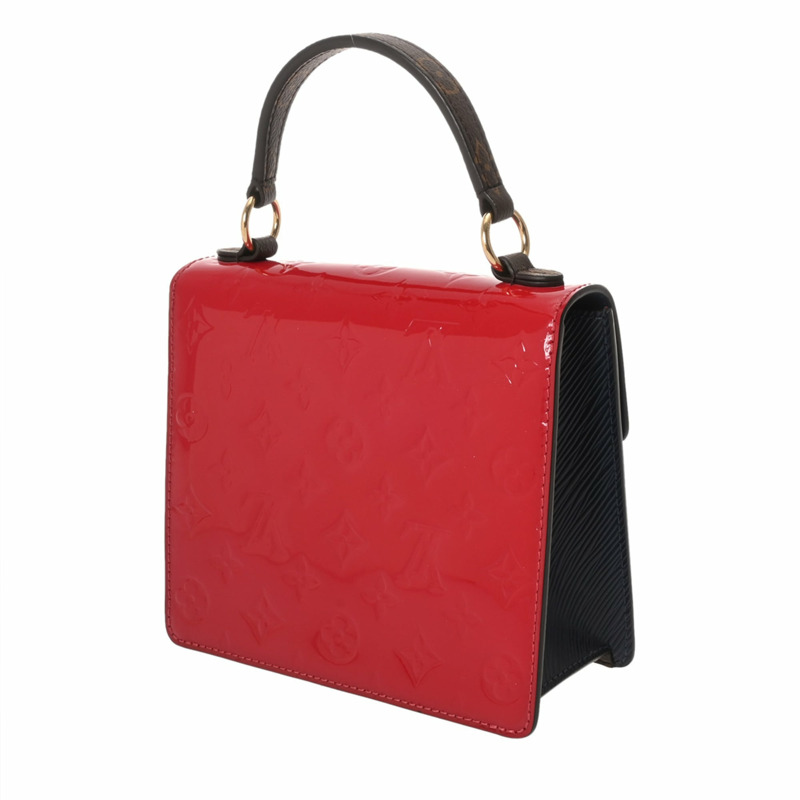 路易威登 Monogram Vernis Spring Street PM 兩用猩紅色 M90505 女士手提包，A級，二手，Ginzo-2