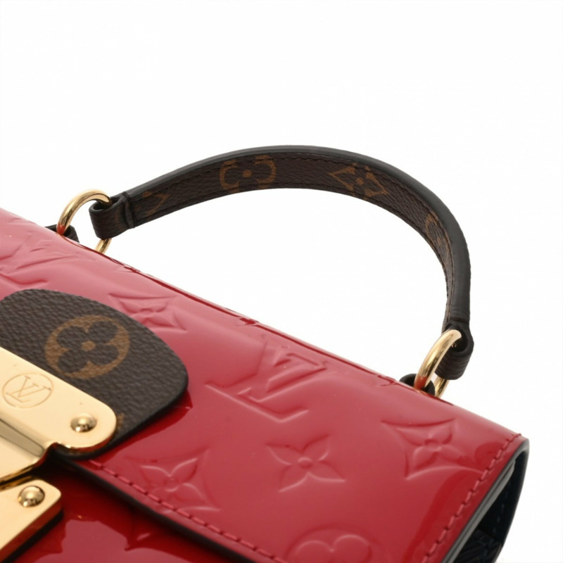 路易威登 Monogram Vernis Spring Street PM 兩用猩紅色 M90505 女士手提包，A級，二手，Ginzo-4
