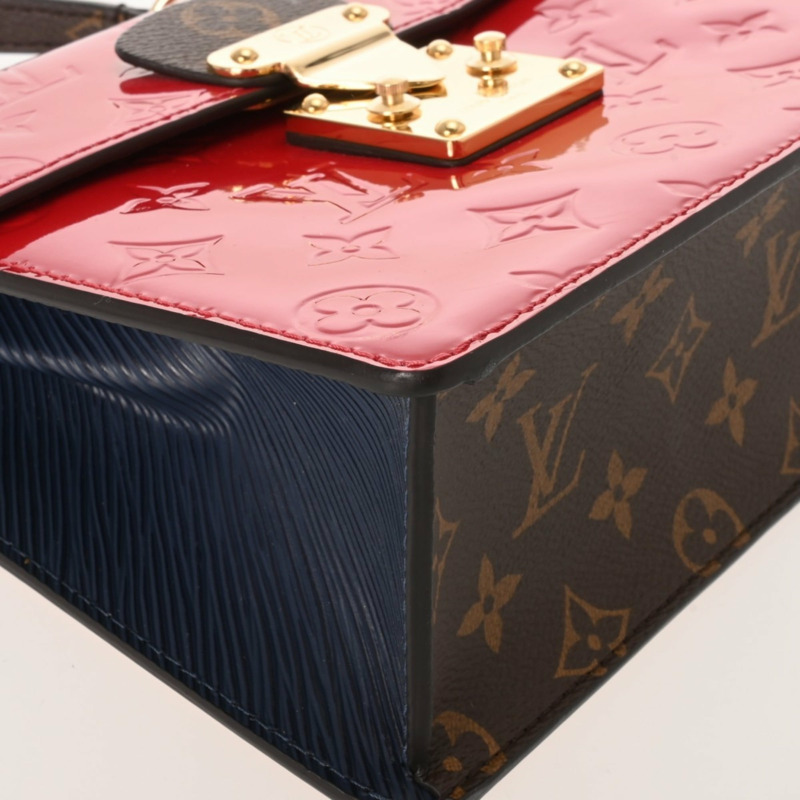 路易威登 Monogram Vernis Spring Street PM 兩用猩紅色 M90505 女士手提包，A級，二手，Ginzo-6
