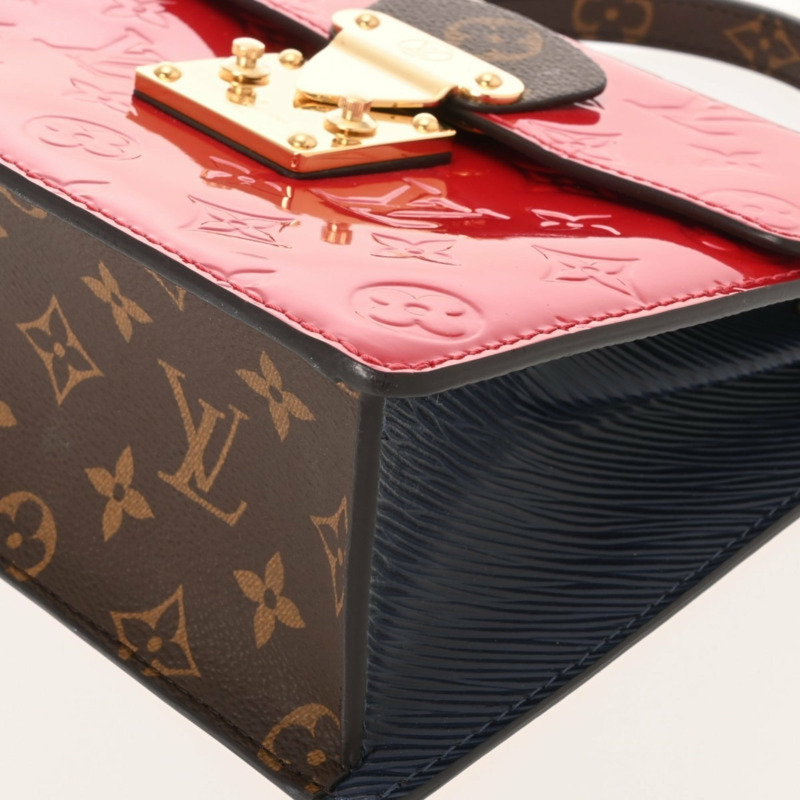 路易威登 Monogram Vernis Spring Street PM 兩用猩紅色 M90505 女士手提包，A級，二手，Ginzo-7