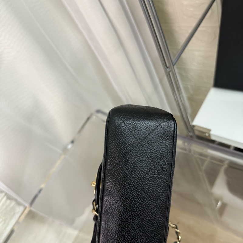 Chanel 香奈兒黑金魚子醬雙c菱格紋鏈條方胖子-9