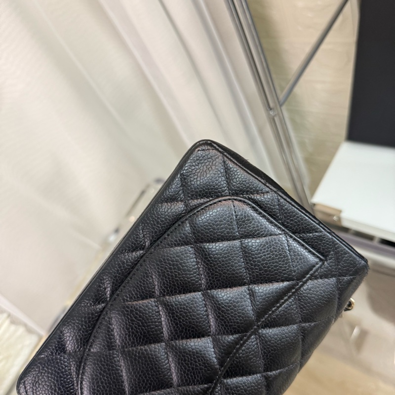 Chanel 香奈兒黑金魚子醬雙c菱格紋鏈條方胖子-12