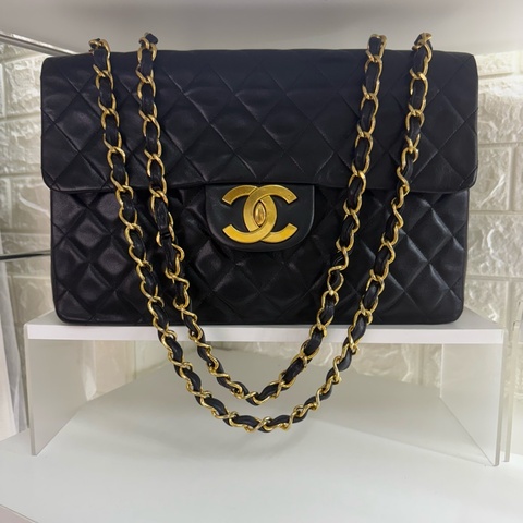 Chanel 香奈兒黑金菱格紋貝嫂鏈條包
