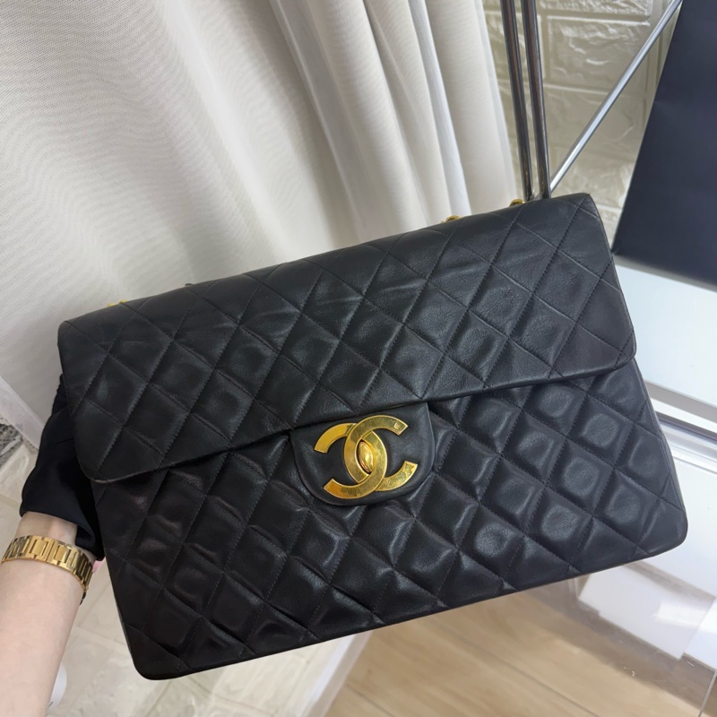 Chanel 香奈兒黑金菱格紋貝嫂鏈條包-1