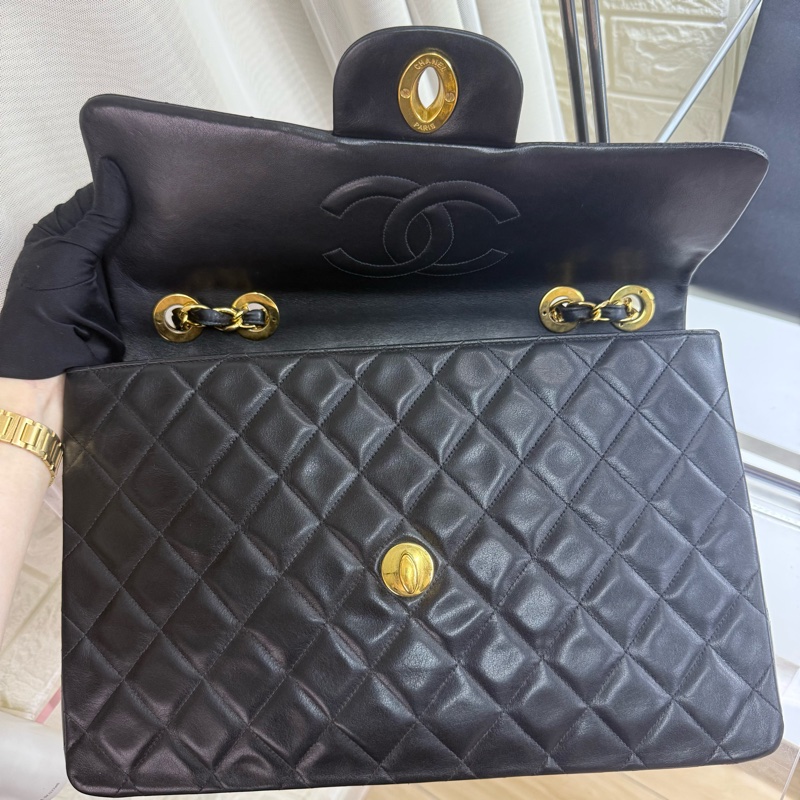 Chanel 香奈兒黑金菱格紋貝嫂鏈條包-9