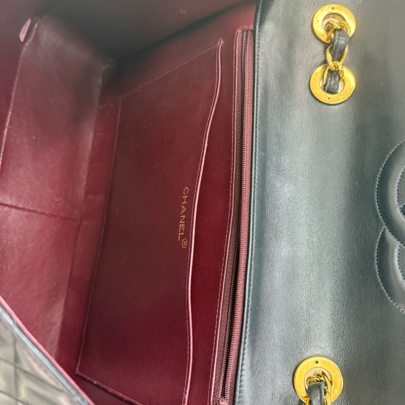 Chanel 香奈兒黑金菱格紋貝嫂鏈條包-11